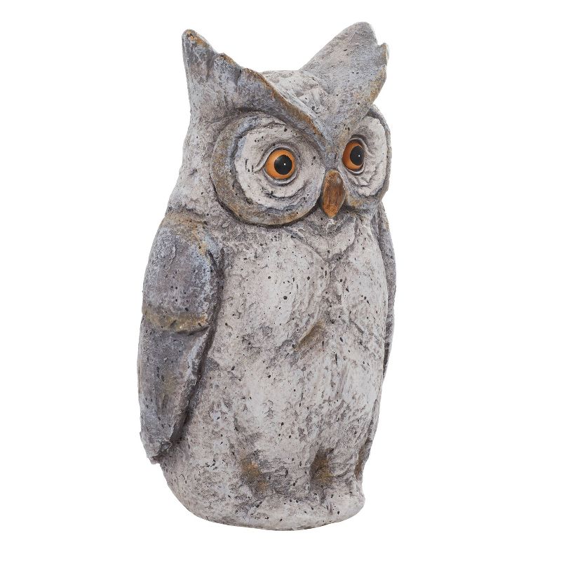 17&#34; x 9&#34; Magnesium Oxide Country Owl Garden Sculpture Gray - Olivia &#38; May, 1 of 8