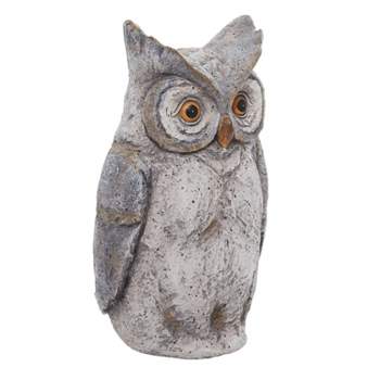 17" x 9" Magnesium Oxide Country Owl Garden Sculpture Gray - Olivia & May