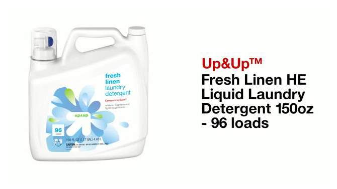 Fresh Linen HE Liquid Laundry Detergent 150 fl oz - up &#38; up&#8482;, 2 of 5, play video