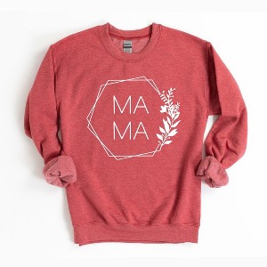 Simply Sage Market Women's Graphic Sweatshirt Mama Floral Hexagon - 1 of 2