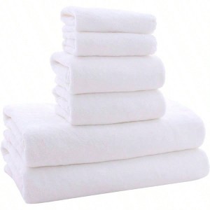 Ultra Soft Towel Set - Quick Drying, 6 Pieces White Towels for Bath, Travel, Sports Bath 27X 55 Hand 16 X 27 Washcloths 12 X 12 - 1 of 3
