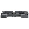 Polibi Multifunctional Oversized 6-Seat U-Shaped Corduroy Modular Sectional Sofa with Storage Ottoman - 3 of 4