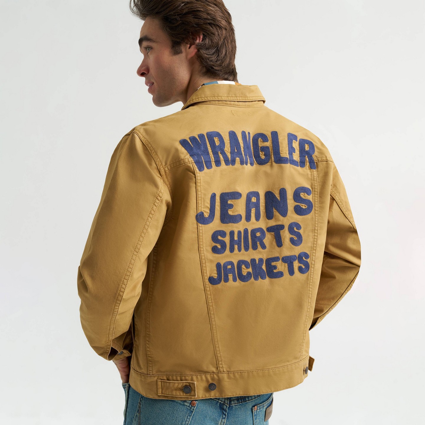 Мужская куртка Wrangler Sunstone Trucker Jean Jacket - Brown, цвет: Коричневый — фото 4