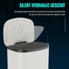Curved Surface 13 Gallon 50L Kitchen Foot Pedal Operated Soft Close Trash Canwith 30 Garbage Bags - 4 of 4