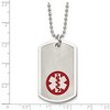 Black Bow Jewelry Stainless Steel Brushed Dog Tag Medical Necklace - 22 Inch - 4 of 4