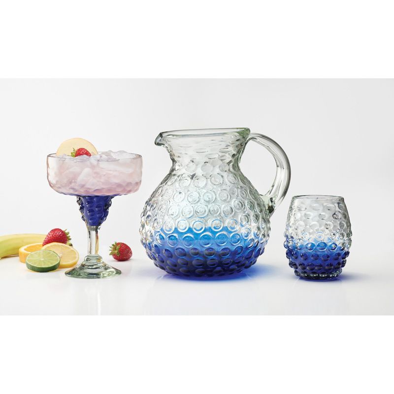 Amici Home Catalina Pitcher, Artisan Handmade Mexican Recycled Glass, For Sangria, Iced Tea, Juice, 8″ D x 8″ H, 80- Ounce, 2 of 5