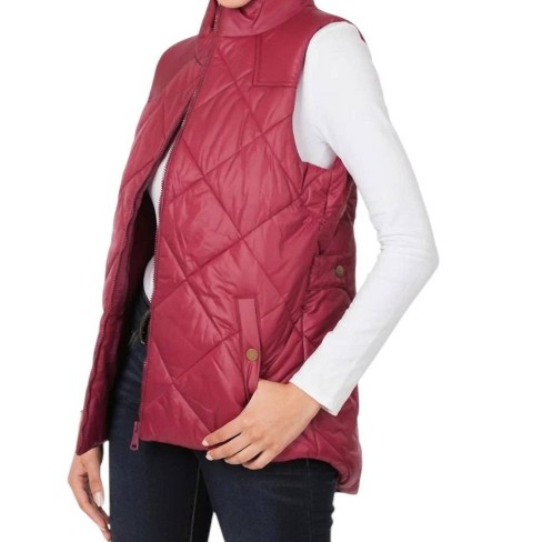 Women's Diamond Quilted Vest - ZENANA - image 1 of 2