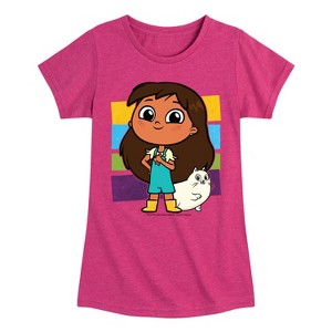 Girls' - Rosie's Rules - Rosie And Gatita Fitted Short Sleeve Graphic T-Shirt - 1 of 4