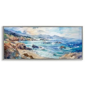 Stupell Industries Blue Toned Beach Edge Framed Giclee Art - 1 of 4
