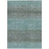 Teal Blue And Brown Geometric Washable Indoor Outdoor Area Rug - 4 of 4