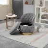 360 Degree Swivel Armchair Cuddle Chairs With Wide Upholstered,Barrel Armchair With Storage,Fluffy Velvet Fabric Chair-Cuddlewood - 2 of 4