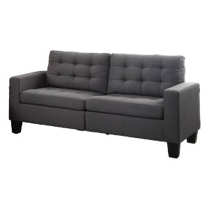 72" Earsom Linen Sofa Gray - Acme Furniture: Compact, KD Design, Wood Frame, Includes 1 Pillow - 1 of 4