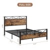 Metal Platform Bed Frame with Rustic Vintage Wood Headboard and Footboard - 2 of 4