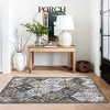 Vintage Area Rugs Washable Floral print Floor Cover, Non-Slip Oriental Accent Carpet, Foldable Low Pile Indoor Mat for Kitchen, Bedroom, Living Room - 3 of 4