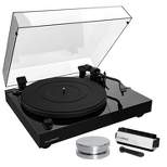 Fluance RT82 Reference Vinyl Turntable Record Player with Record Weight and Vinyl Cleaning Kit - Piano Black