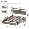 WOWLIVE Queen/Full/King Size Bed Frame with 4 Drawers, Modern bed with LED Light and Charging Station, Storage Headboard, HB00 - 3 of 4