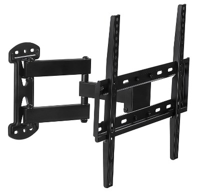 Mount-It! Full Motion TV Wall Mount Corner Bracket, Extending Arm Articulating, Swivel, Tilt Fits 32 - 50 Inch TVs, 66 Lbs Capacity, Black