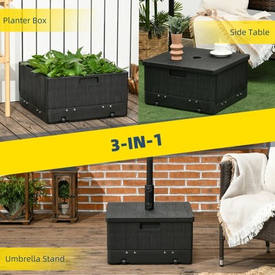 Okak 3-IN-1 Outdoor Umbrella Base with Flower Box Planter - Thumbnail 2
