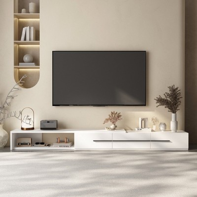 FUFU&GAGA Modern Style White TV Cabinet Patchwork Structure Expandable