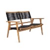 Kelly 2 Seat Acacia Wood Woven Rope Patio Accent Chair, Outdoor Furniture - Maison Boucle - 2 of 4