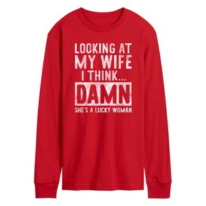 Men's - Instant Message - Looking At My Wife Long Sleeve Graphic T-Shirt - 1 of 3