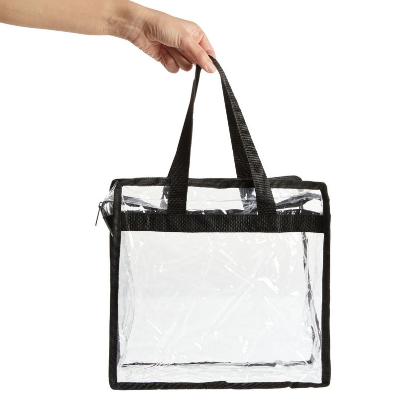 Juvale 2 Pack Stadium Approved Clear Tote Bags, 12x6x12 Large Plastic Beach Bags with Handles, 6 of 11