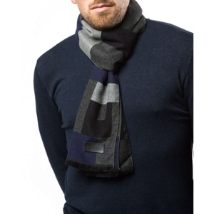Mio Marino | Men's Cashmere Feel, 100% Cotton Fashion Winter Scarf - 1 of 4