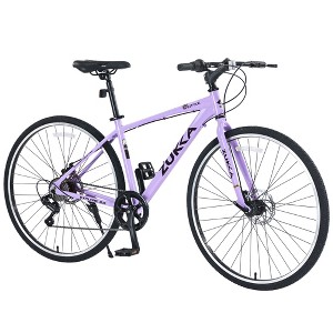 YONWAY Road Bike - Lightweight Aluminum Frame 700C Wheel, 7-Speed System, Flat Handlebar, Disc Brakes for Commuting and Rides for Men, Women, Juniors - 1 of 4