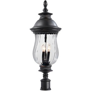 Minka Lavery Rustic Outdoor Post Light Fixture Heritage Bronze 33" Ribbed Mouth Blown Glass for Exterior Barn Deck House Porch - 1 of 3