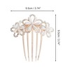 Unique Bargains Women's Styling Pearls Side Comb Gold 1 Pc - 2 of 4