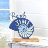 The Lakeside Collection Beach Time Seashell-Look Tabletop Sign - Indoor Summer Accent 4 Pieces - 2 of 4
