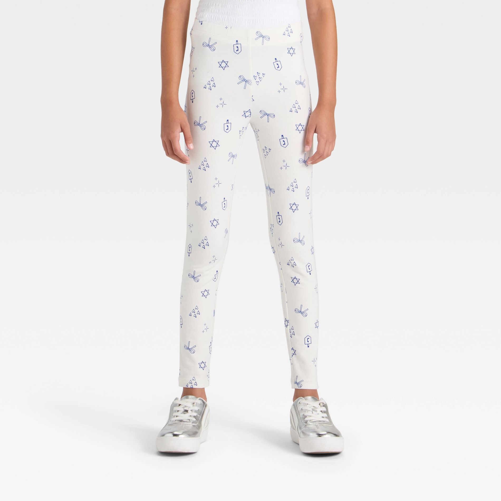 Girls' Pull-On Hanukkah Printed Leggings - Cat & Jack™ Cream