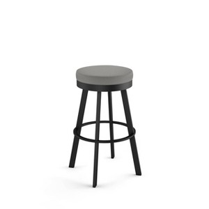 Amisco Siwce Upholstered Barstool Gray/Black: 30" High, Round, Polyester, Steel Frame, 300 lbs Capacity - 1 of 4