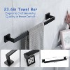 Itopfox 10 Piece Matte Black Bathroom Hardware Set SUS304 Includes 2 24 in Towel Bars 2 Towel Holders 2 Toilet Paper Holders 4 Hooks - 3 of 4