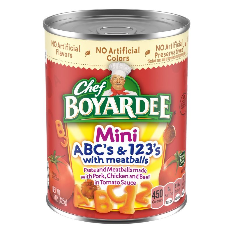 Chef Boyardee Mini ABC&#39;s &#38; 123&#39;s with Meatballs - 15oz, 1 of 5