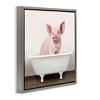 Stupell Industries Pink Farm Pig in Country Bath Tub Black Framed Floater Canvas Wall Art - 3 of 4