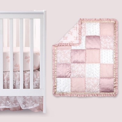 Pink and gold crib bedding sale sets