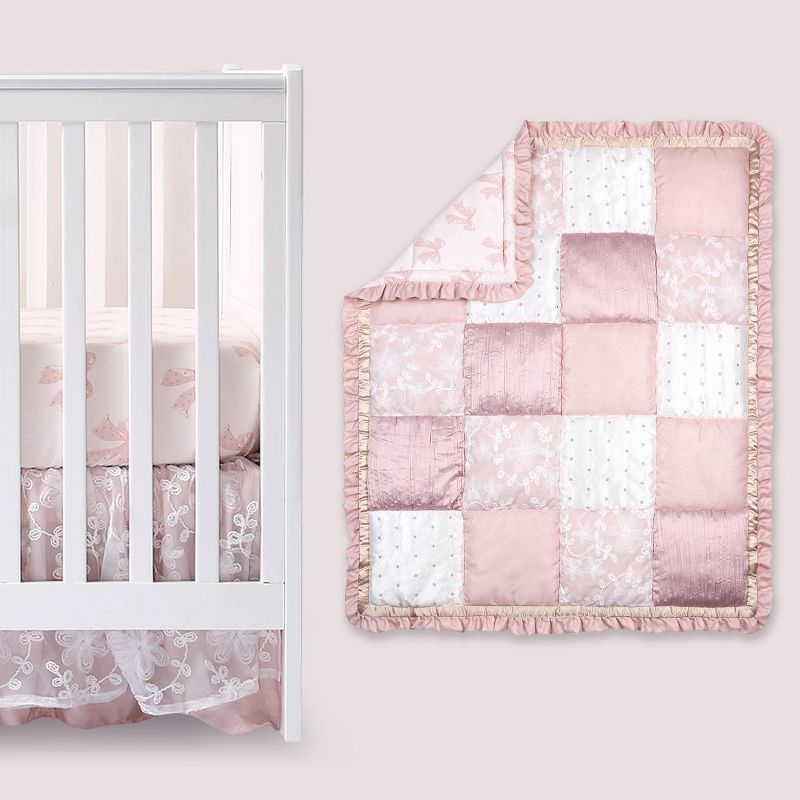 The Peanutshell Elegant Grace Baby Crib Bedding Set - Pink/Gold - 4pc, 1 of 6