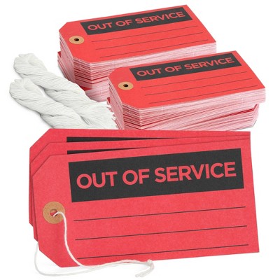 Stockroom Plus 200-Pack Red Out of Service Tags with String, Bulk Set Maintenance Equipment Repair Signs 5.75 x 3 In
