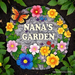 Nana’s Garden Floral Stepping Stone, 9.5" Decorative and Gift for Grandmother| OrnamentallyYou - 1 of 4