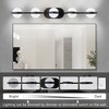 DOMETOUR 35' Modern Minimalist LED Bathroom Vanity Light, 5 Bulb Crystal Sand Acrylic Shades, Wall Mounted Fixture, Suitable for Mirror (Black) - 4 of 4