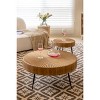 JIONJOY Farmhouse Nesting Coffee Table Set - 2-Piece Round Tables with Stump Pattern - 3 of 4