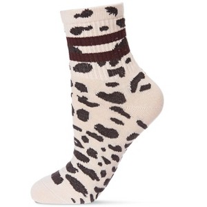 Memoi Women's Running Wild Ringer Cotton Blend Crew Sock - 1 of 3