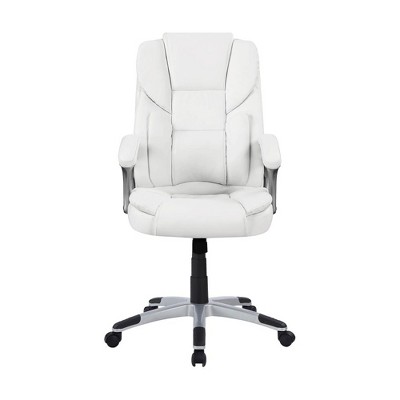 Simple Relax Adjustable Height Leatherette Office Chair in White