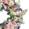 Northlight Mixed Floral and Fern Artificial Spring Wreath, 24-Inch - 4 of 4