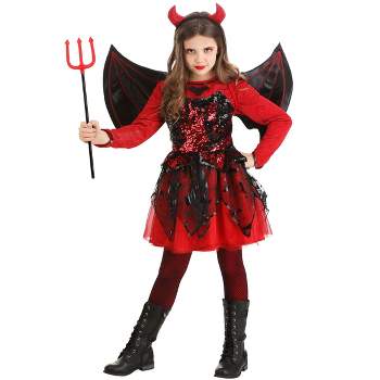 Girls' Heavenly Devil Dress Costume - Size 10-12 - Red : Target