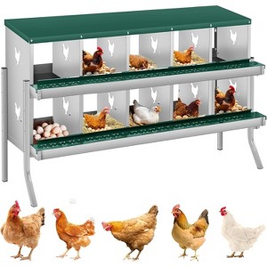 Coucheta Chicken Nesting Boxes - Available in Multiple Styles (Bracket Leg/Two-Tier/Wall Mount) & Compartments (6/8/10) for Easy Egg Collection. - 1 of 4