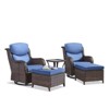 Gymojoy Outdoor Gliders Chairs Swivel Chairs Ottoman with 5-Inch Thick Cushions - 3 of 4