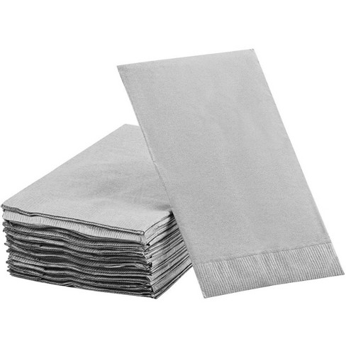 Sparksettings Silver Dinner Napkins, 8” X 4.5” 2 Ply Paper Napkins 