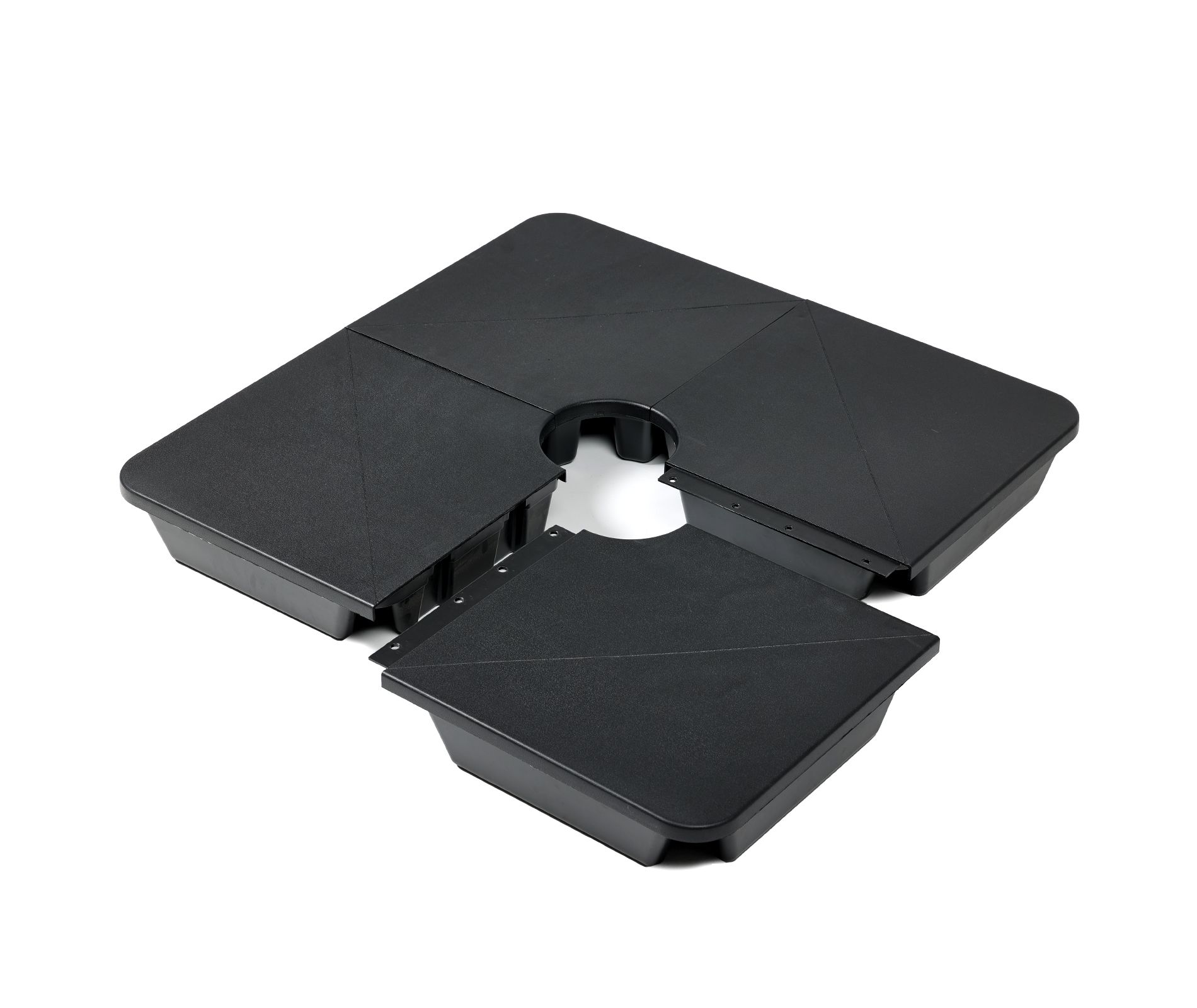 Aoodor 4-Piece Offset Cantilever Patio Umbrella Base Stand - Sand Filled Weight Plates for Stability